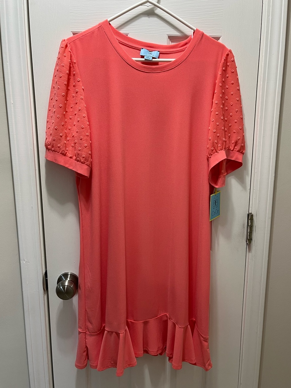 CeCe Coral Scoop Neck Dress